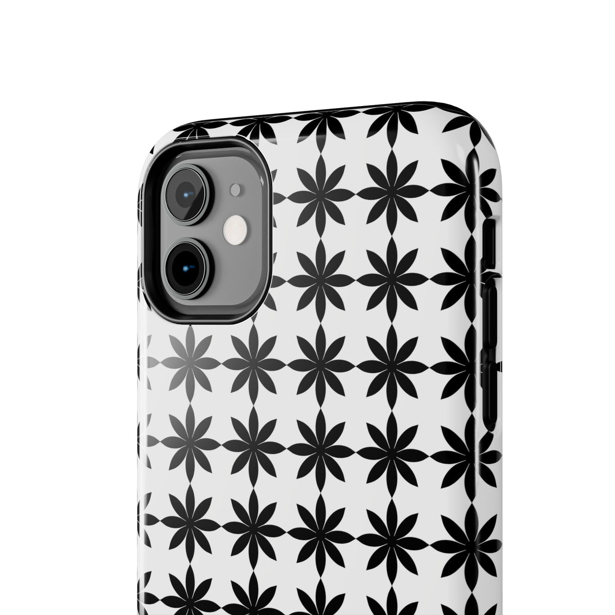 Tough Phone Case — Black & White Geometric Star Pattern