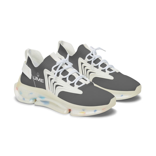 Women's Charcoal Grey UME Mesh Sneakers — Urban Graphic Cloud Sole Athletic Shoe