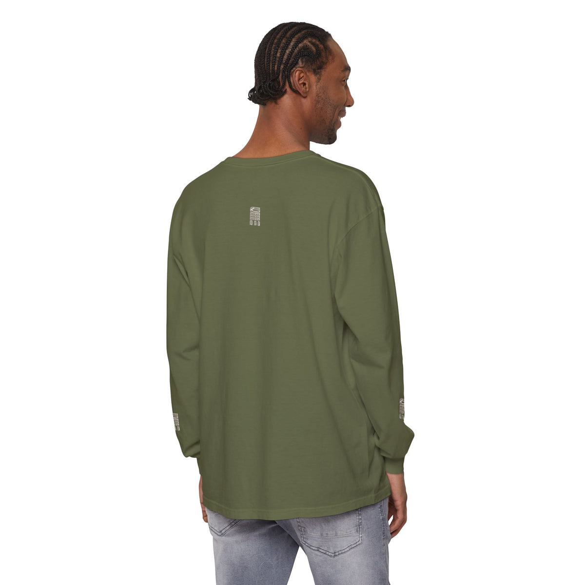 Garment-Dyed Long-Sleeve T-Shirt — Multi-Color Minimal Graphic