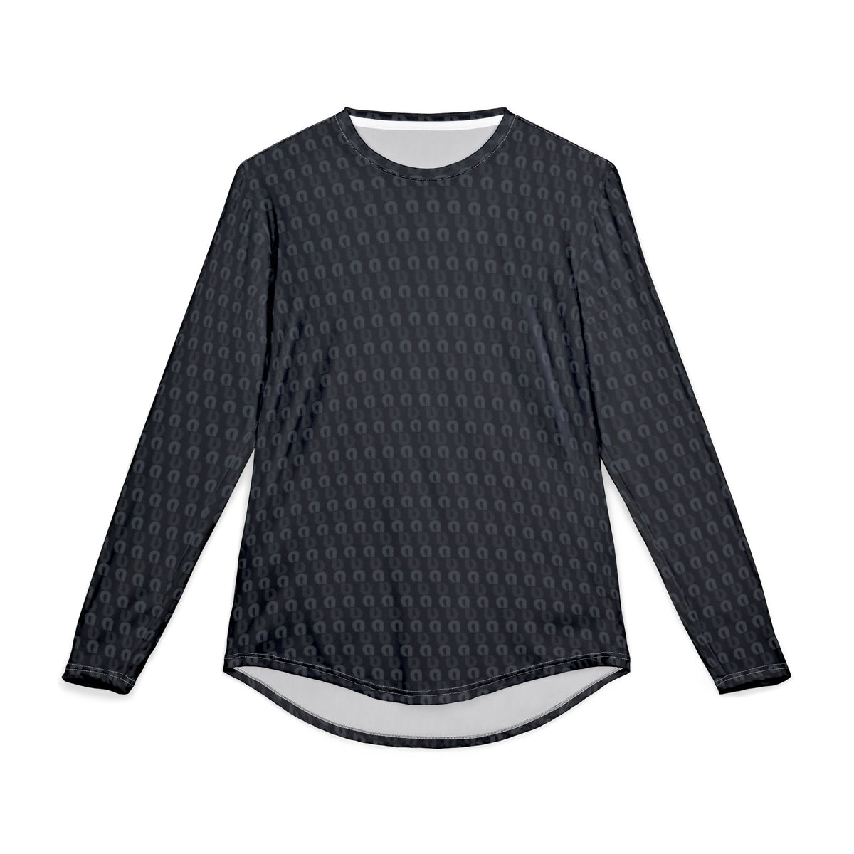 Men’s Long Sleeve Shirt — Black Monogram All-Over Print