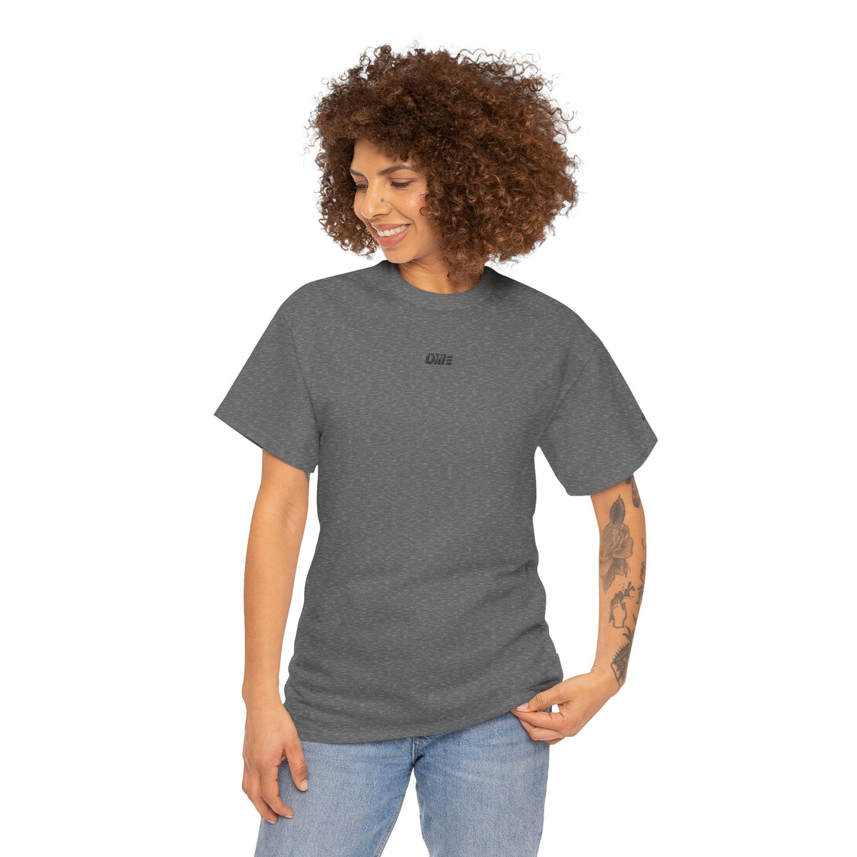 Minimalist Micro Logo Tee - White Cotton Casual Shirt