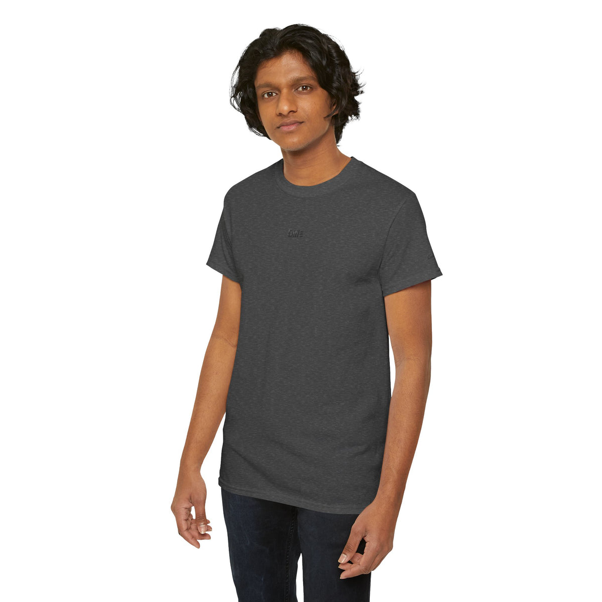 Minimalist Micro Logo Tee - White Cotton Casual Shirt