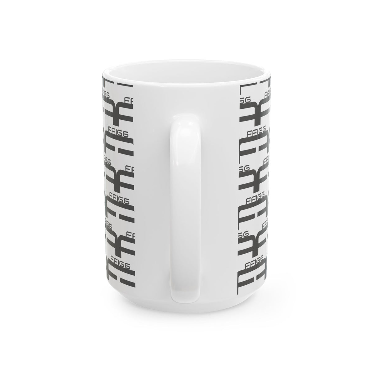 FFiGG Geometric Pattern Ceramic Mug — White