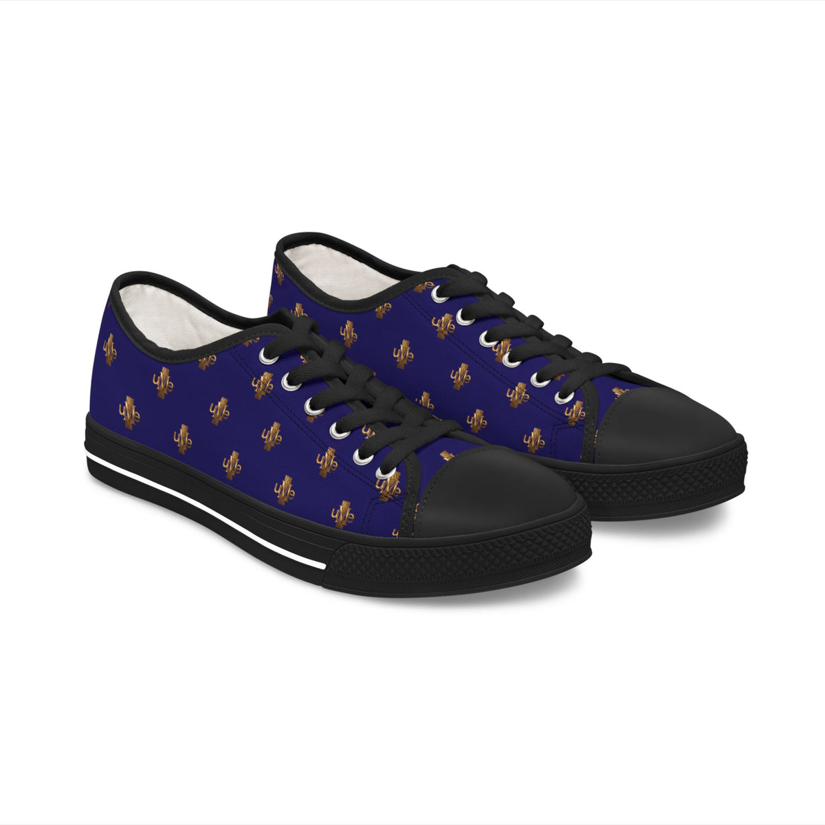 Women’s Low-Top Sneakers — Midnight Navy All-Over Print