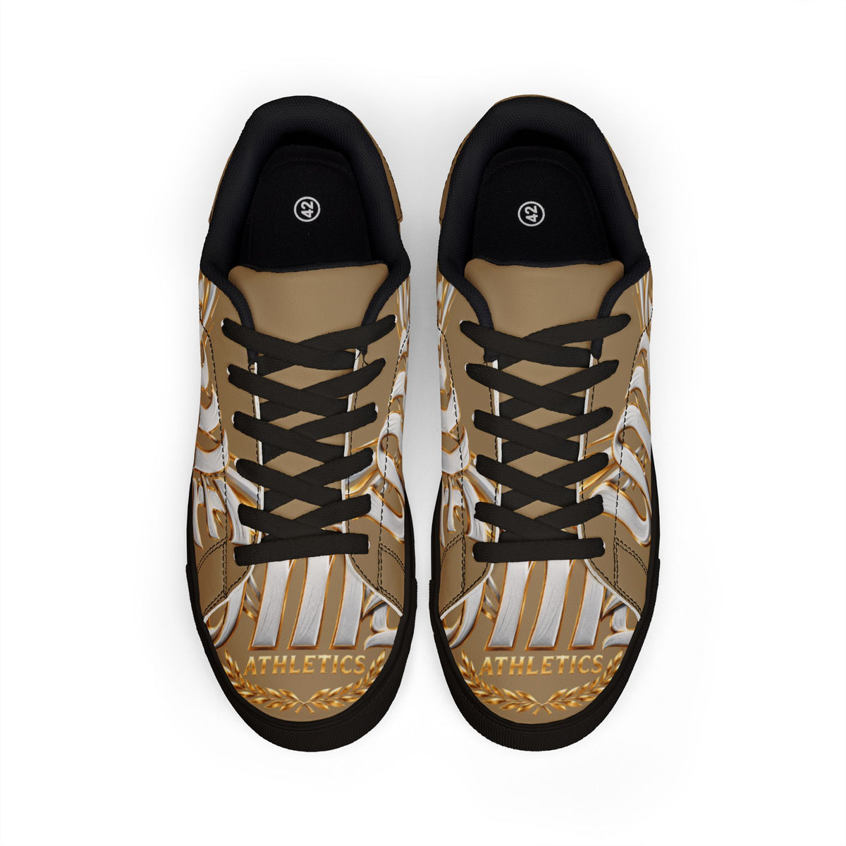 Copy of Copy of Low-Top Leather Sneakers — Black Gold Athletic Graphic