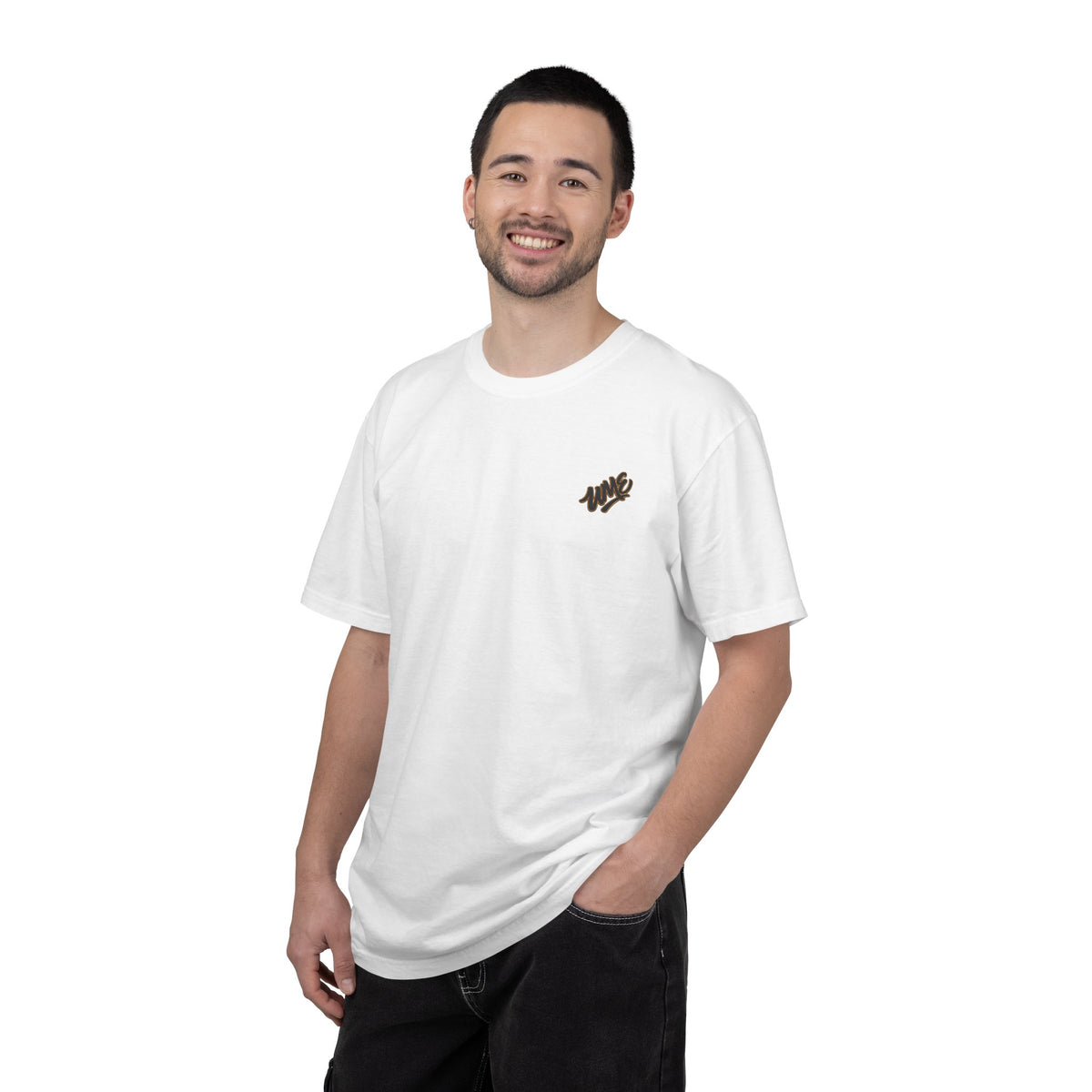 Garment-Dyed Heavyweight Tee — UME Black Logo Front & Back