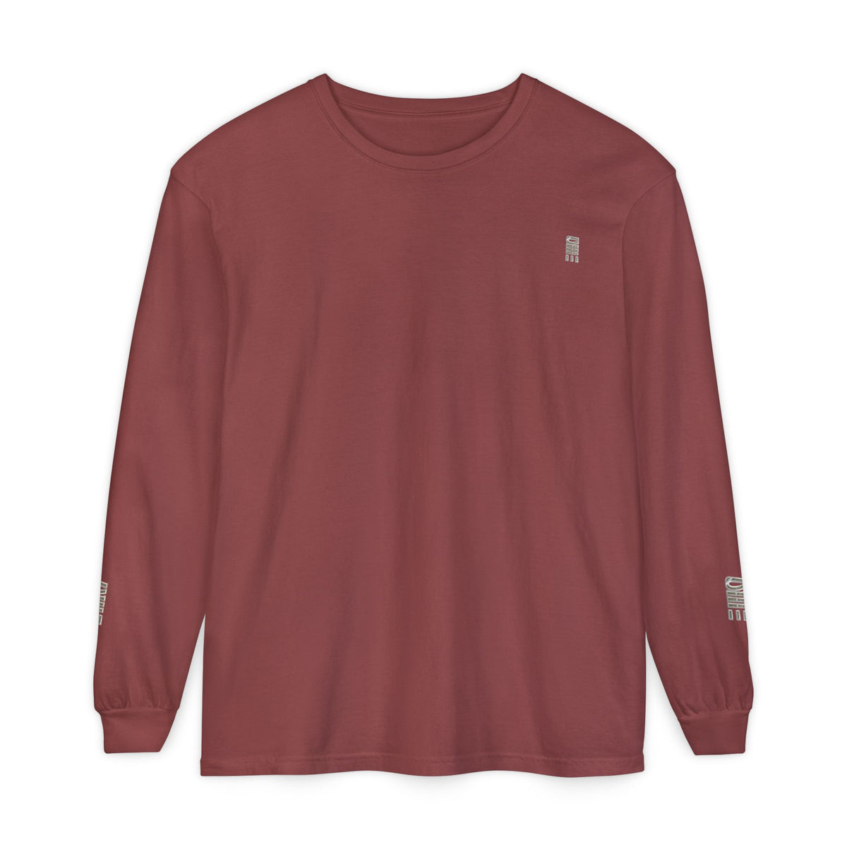 Garment-Dyed Long-Sleeve T-Shirt — Multi-Color Minimal Graphic