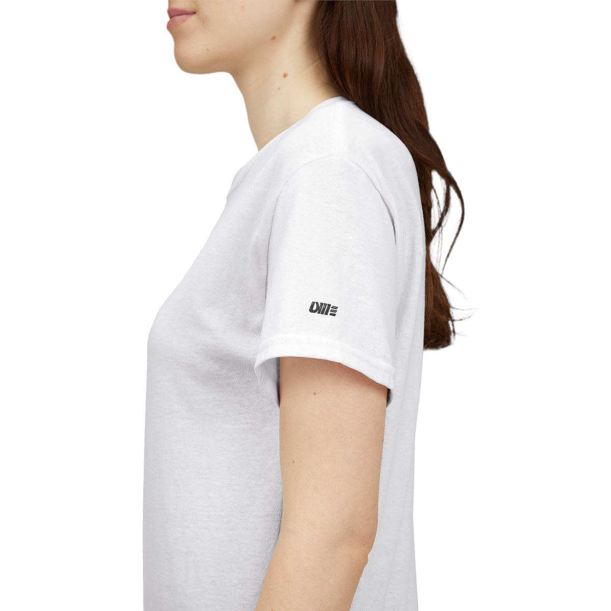 Minimalist Micro Logo Tee - White Cotton Casual Shirt