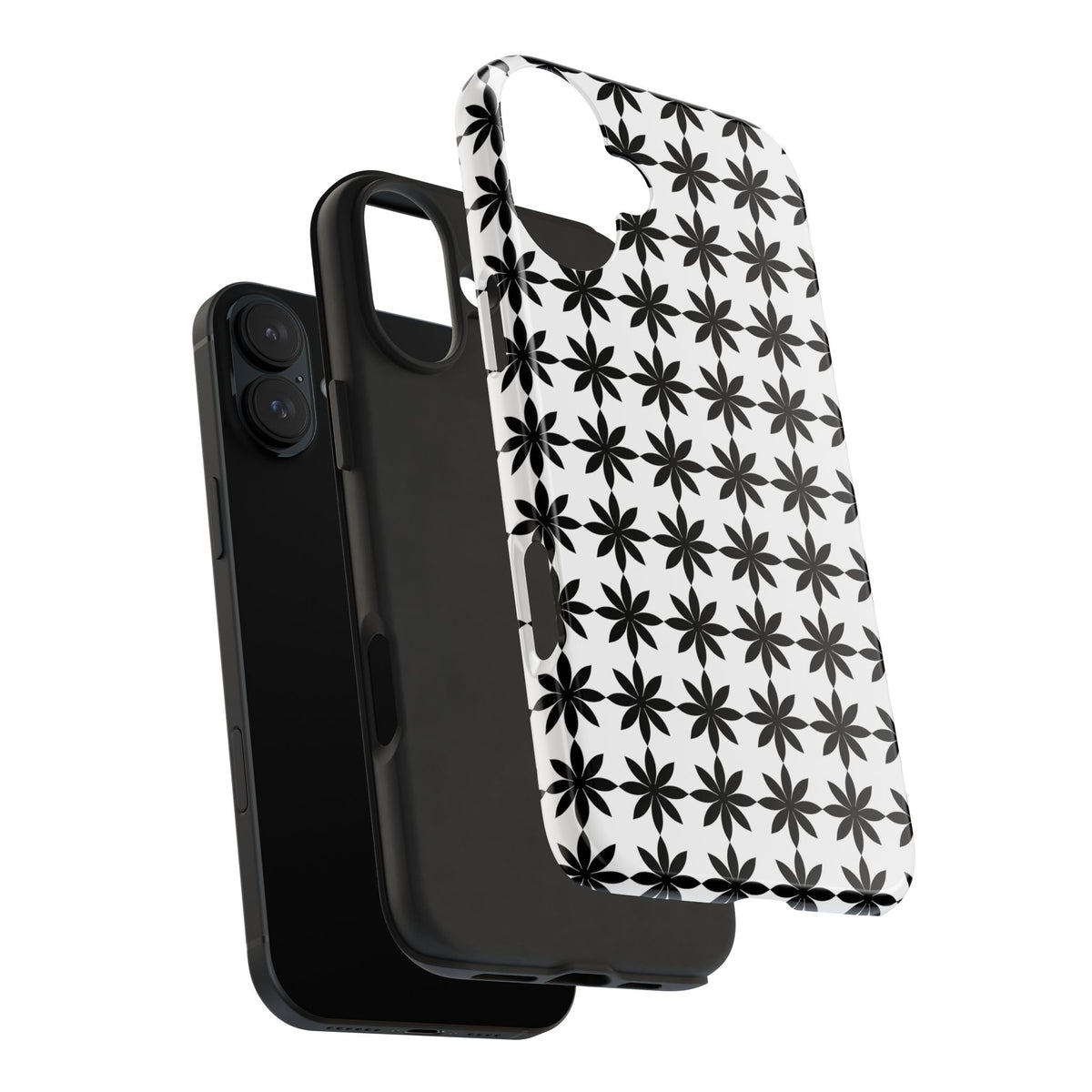 Tough Phone Case — Black & White Geometric Star Pattern