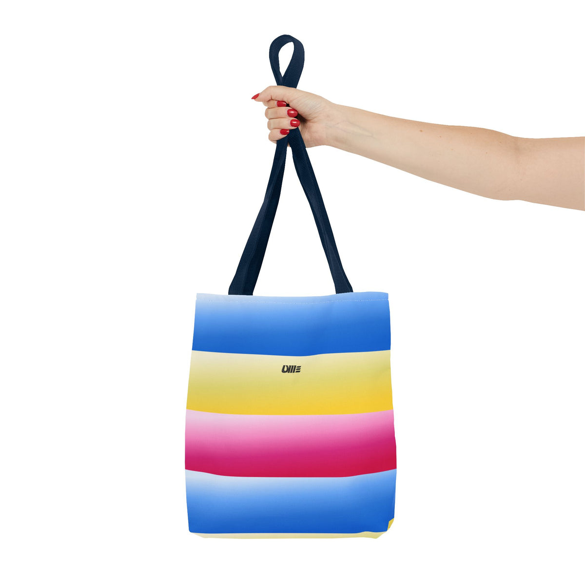 Colorful Pride Stripes Tote Bag – Pastel Blue, Yellow & Pink AOP