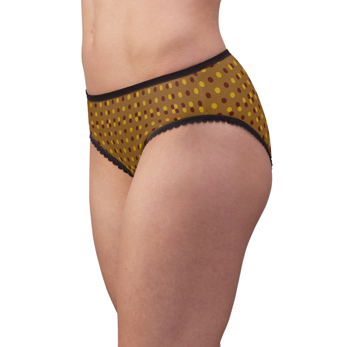 Polka Dot Retro Women's Briefs – Brown & Mustard All-Over Print