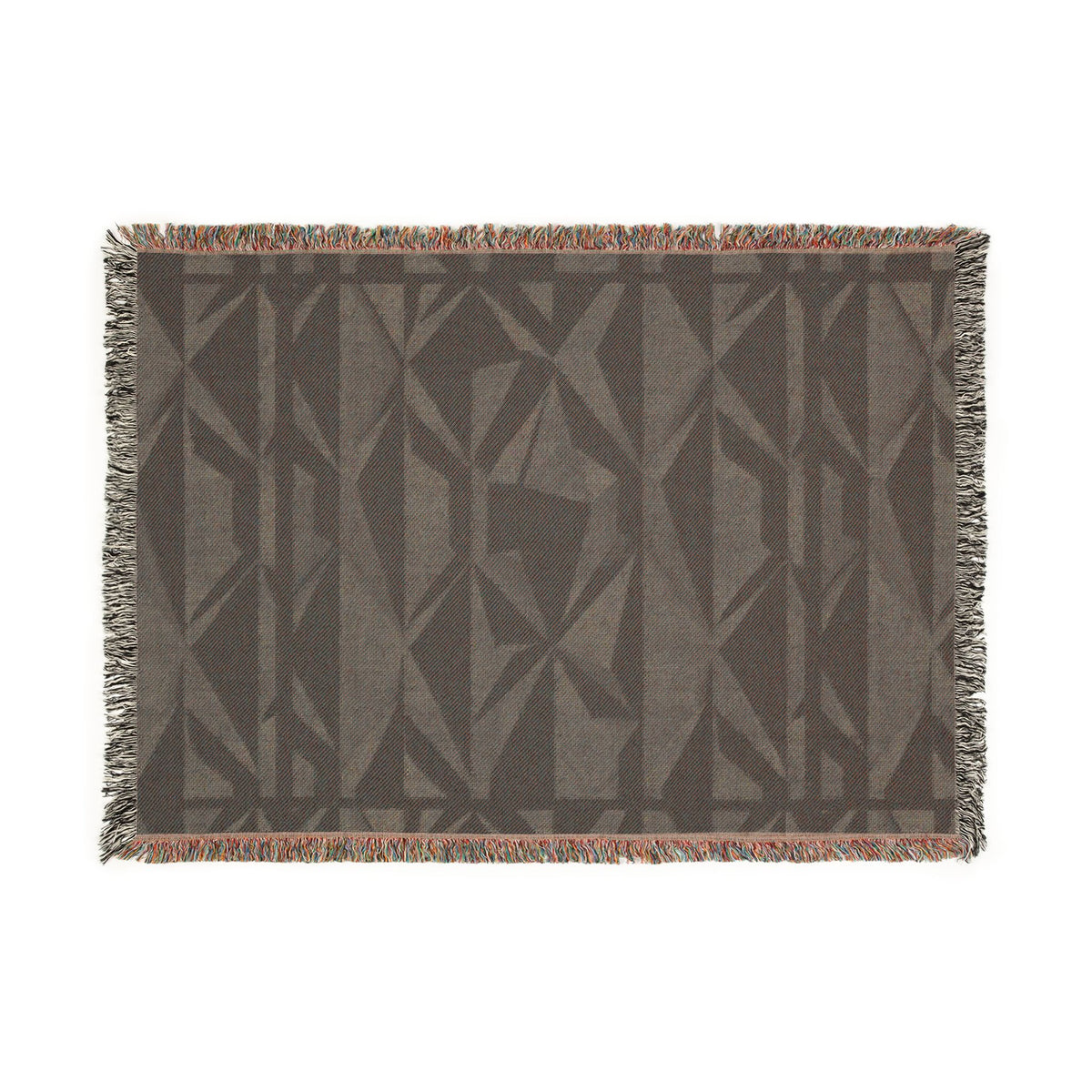 Geometric Deer Woven Blanket — Rustic Woodland Throw for Cabin, Camp, Outdoors
