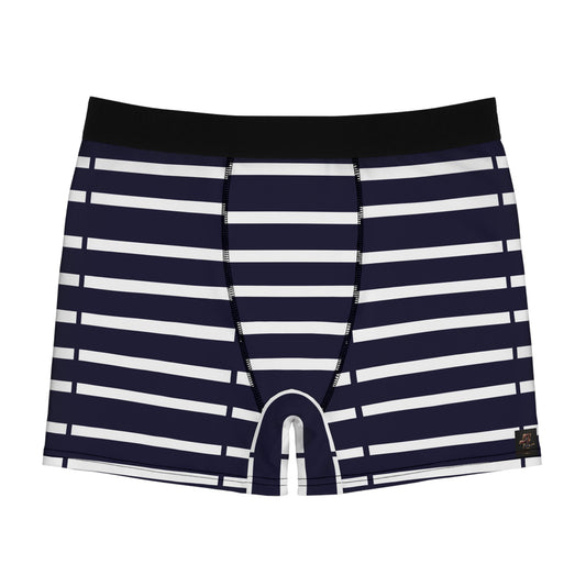 Navy Stripe Boxer Briefs — Men’s Nautical Underwear