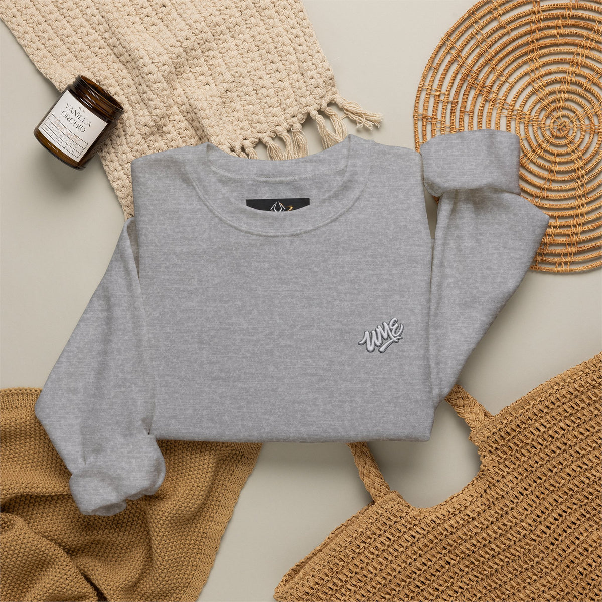 Crewneck Sweatshirt — UME White Logo All-Over Print