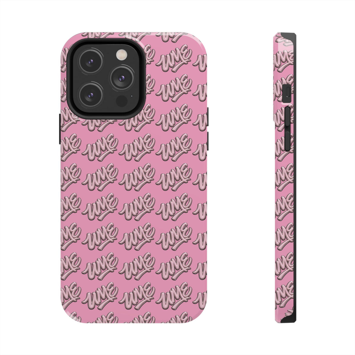 UME Tough Phone Case — Pink Logo Print | iPhone & Samsung