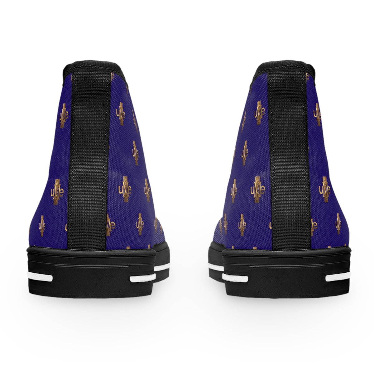 Women’s High-Top Sneakers — Midnight Navy All-Over Print