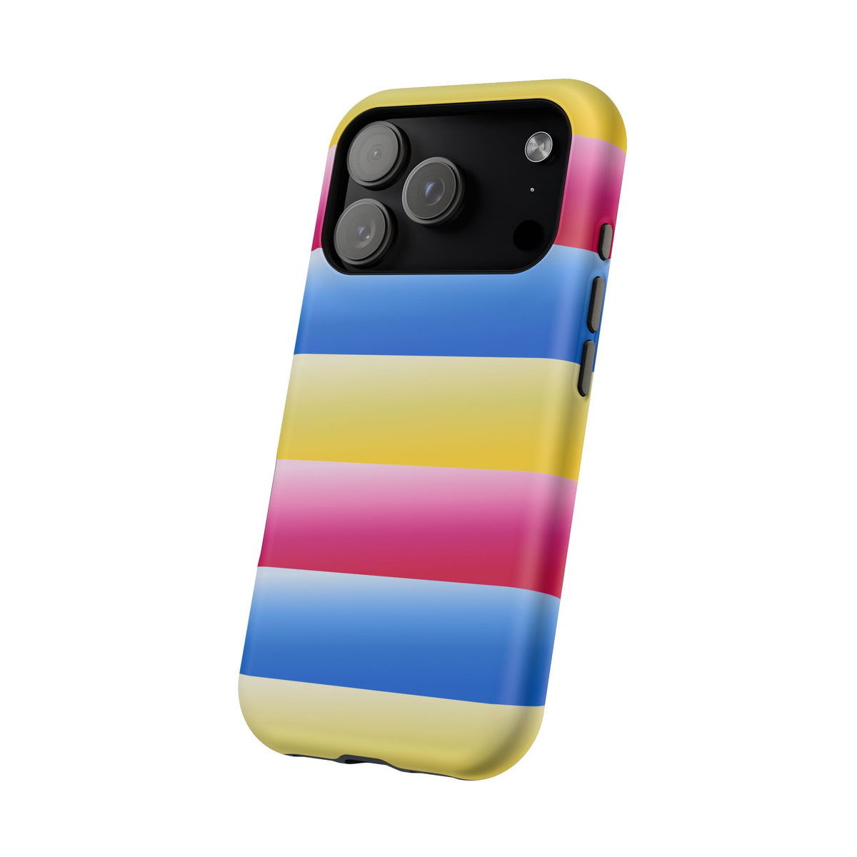 Striped Magnetic Impact-Resistant Phone Case — Colorful Pink Blue Yellow Protection
