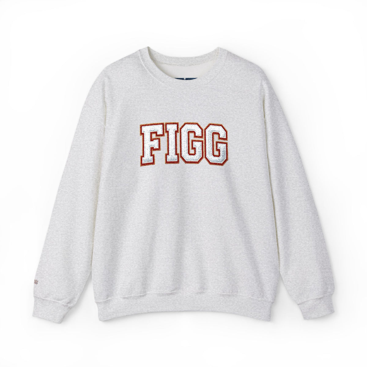 FFiGG Embroidered Collegiate Crewneck — Sport Grey, Black & More Colors