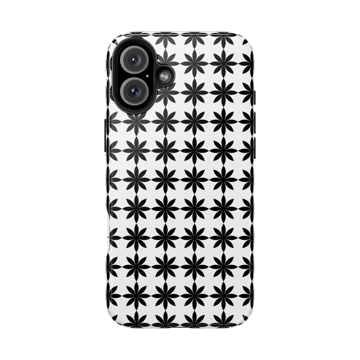 Tough Phone Case — Black & White Geometric Star Pattern