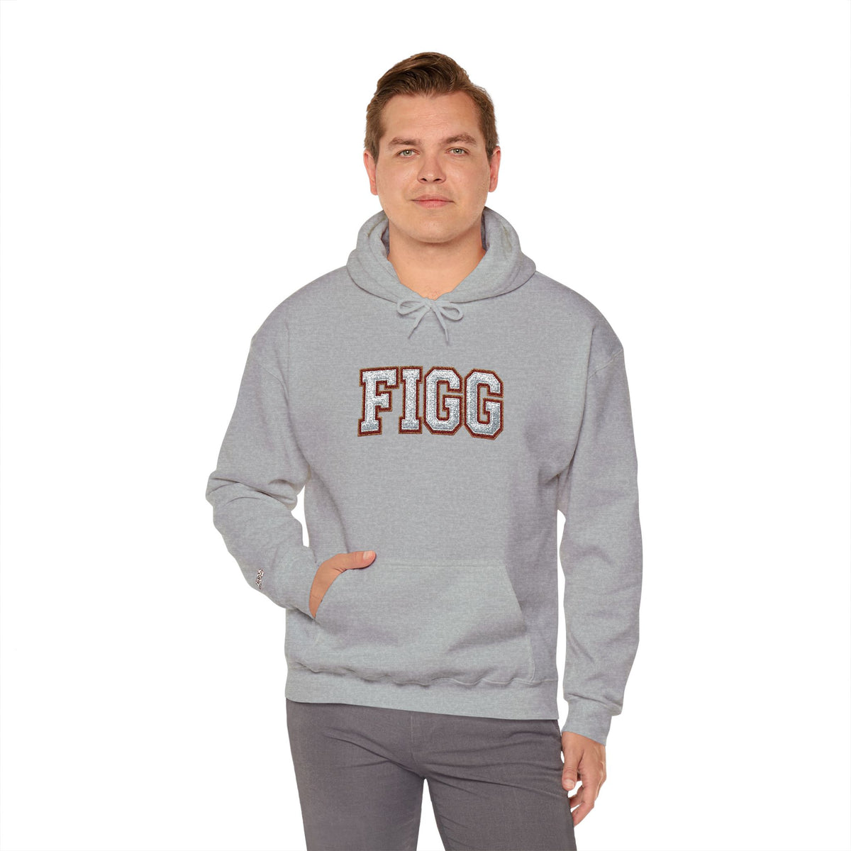 FFiGG Embroidered Varsity Hoodie — White, Black, Grey & More Colors