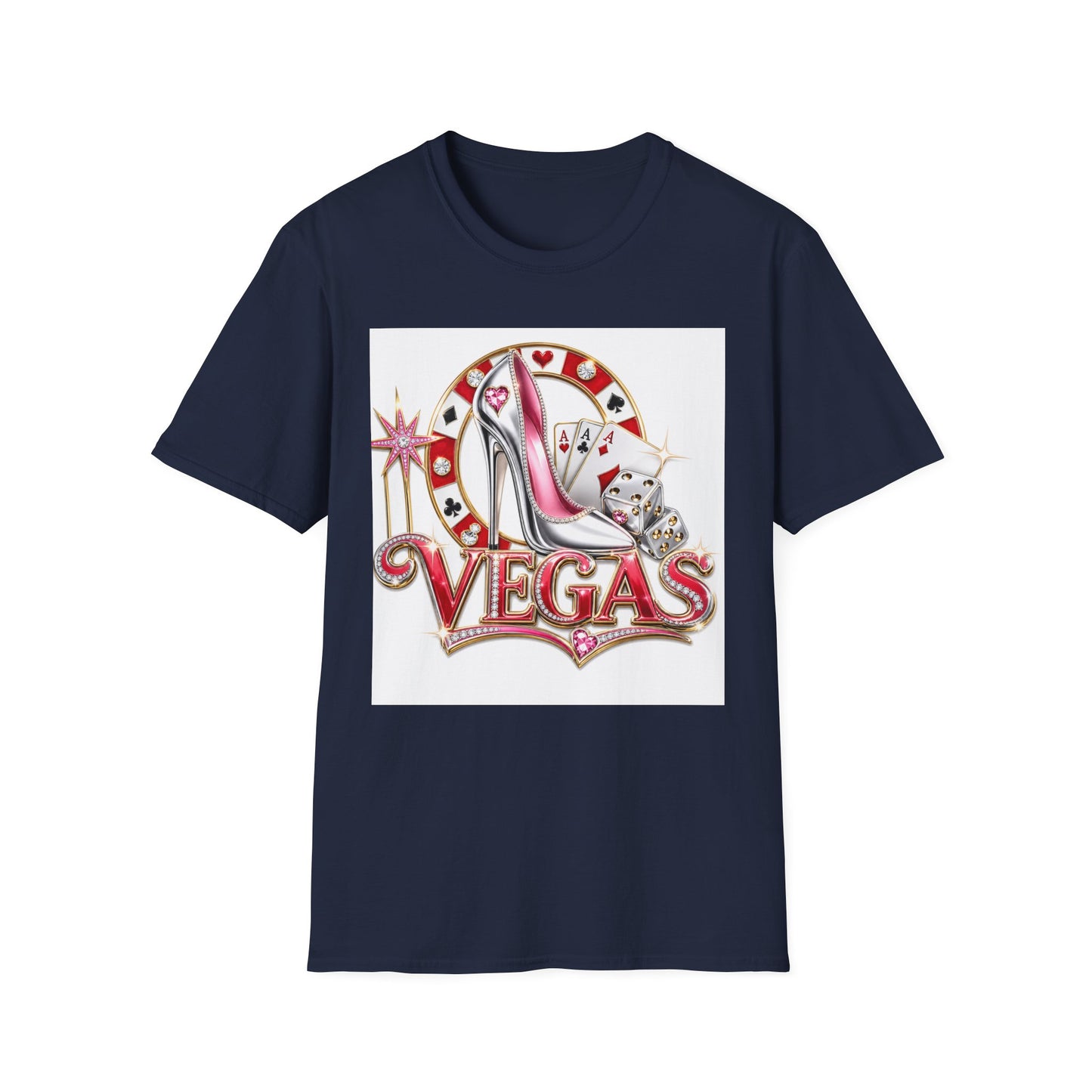 Las Vegas Casino Heels T-Shirt – Retro Vegas Cards & Dice Graphic