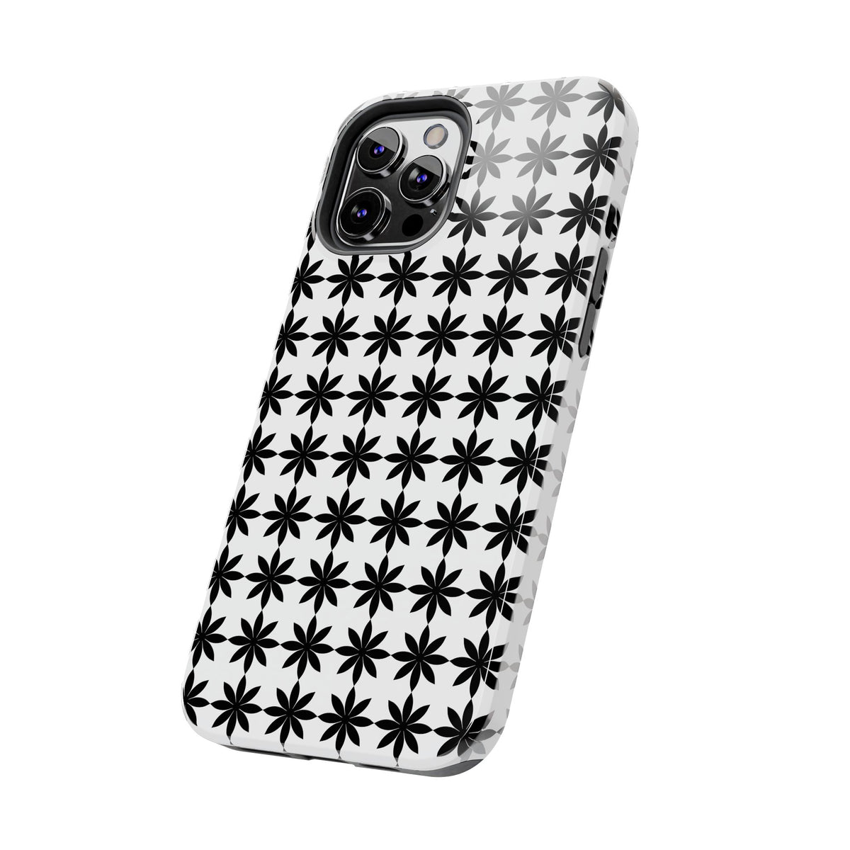 Tough Phone Case — Black & White Geometric Star Pattern