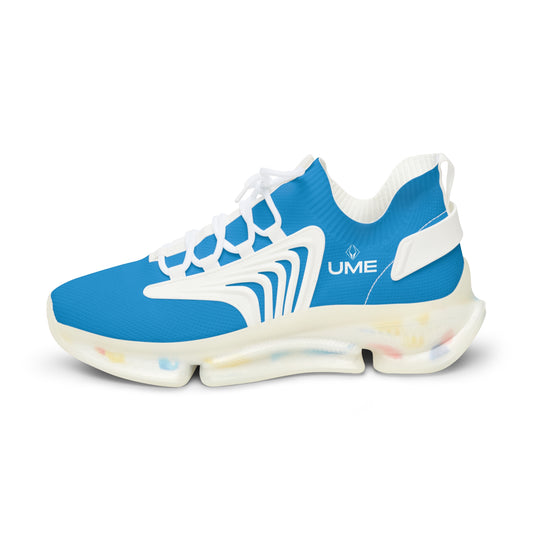 UME Blue Mesh Sneakers — Men's Lightweight Breathable Athletic Shoes with Confetti Sole