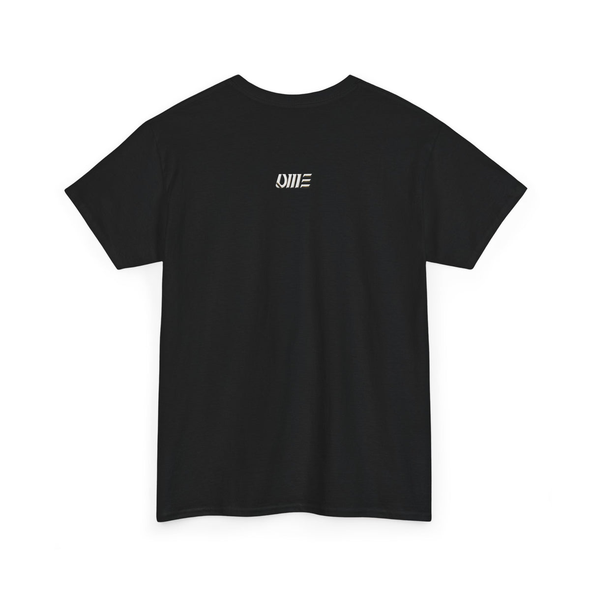 Minimalist string design Fish Tee — Small Chest Fish & Back 'OWE' Graphic