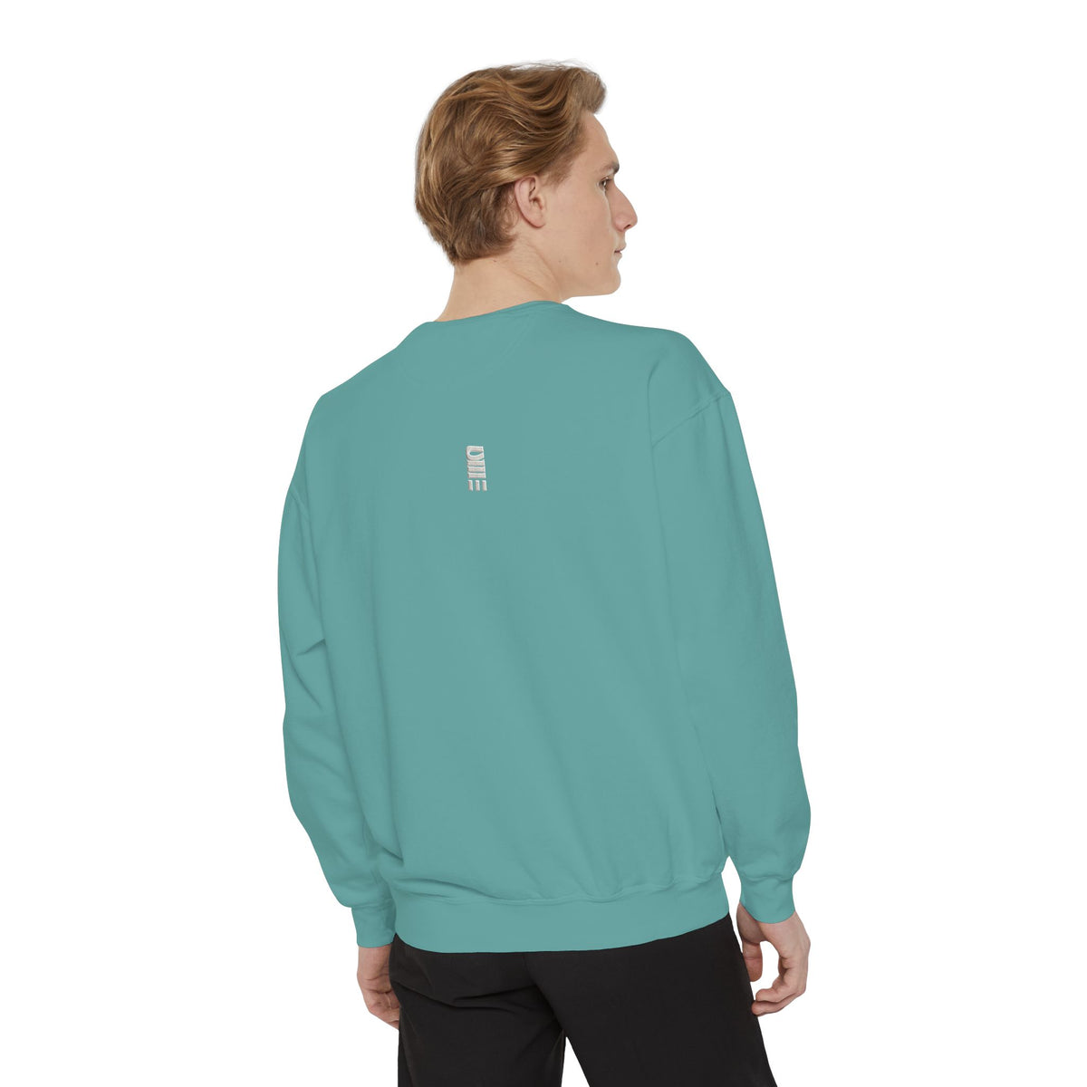Garment-Dyed Crewneck Sweatshirt — Multi-Color Minimal Graphic