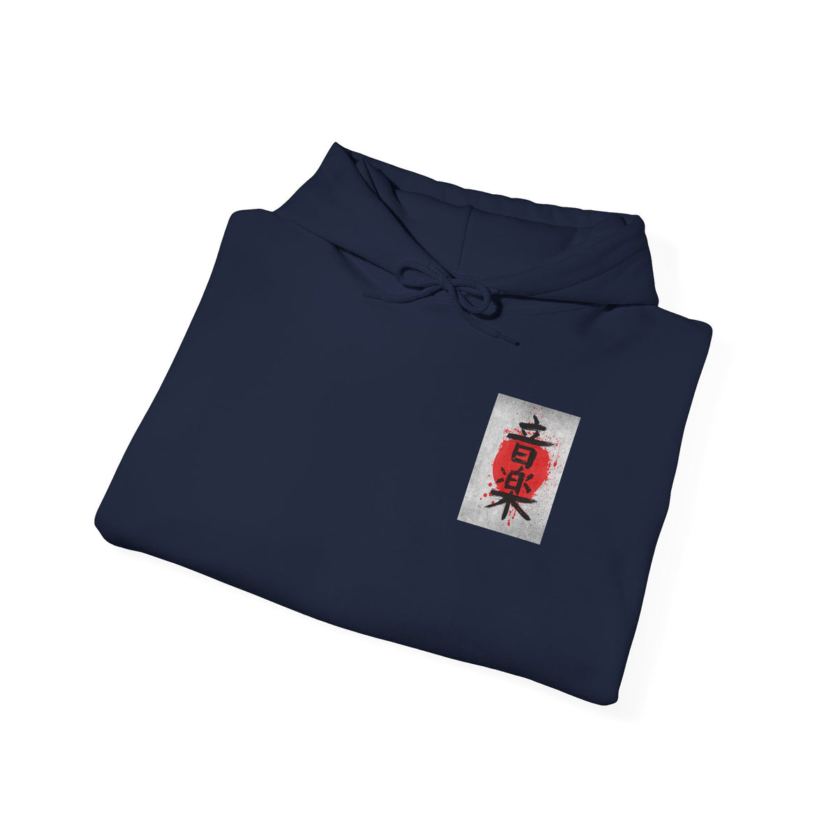 Samurai Poppy Hoodie — Japanese Ink Art Hooded Sweatshirt