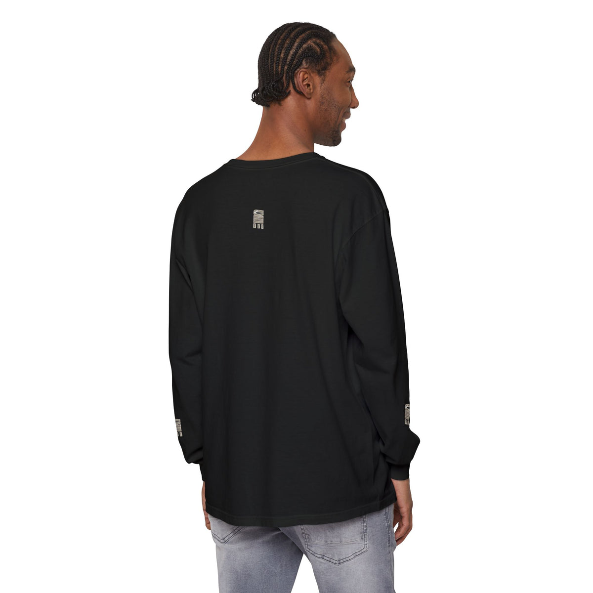 Garment-Dyed Long-Sleeve T-Shirt — Multi-Color Minimal Graphic