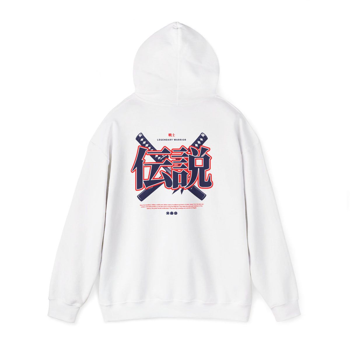 Legend Kanji Hoodie — Retro Samurai Sword Graphic Pullover