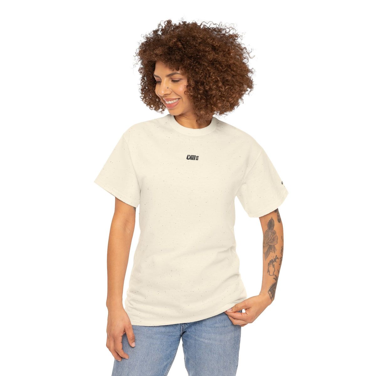 Minimalist Micro Logo Tee - White Cotton Casual Shirt