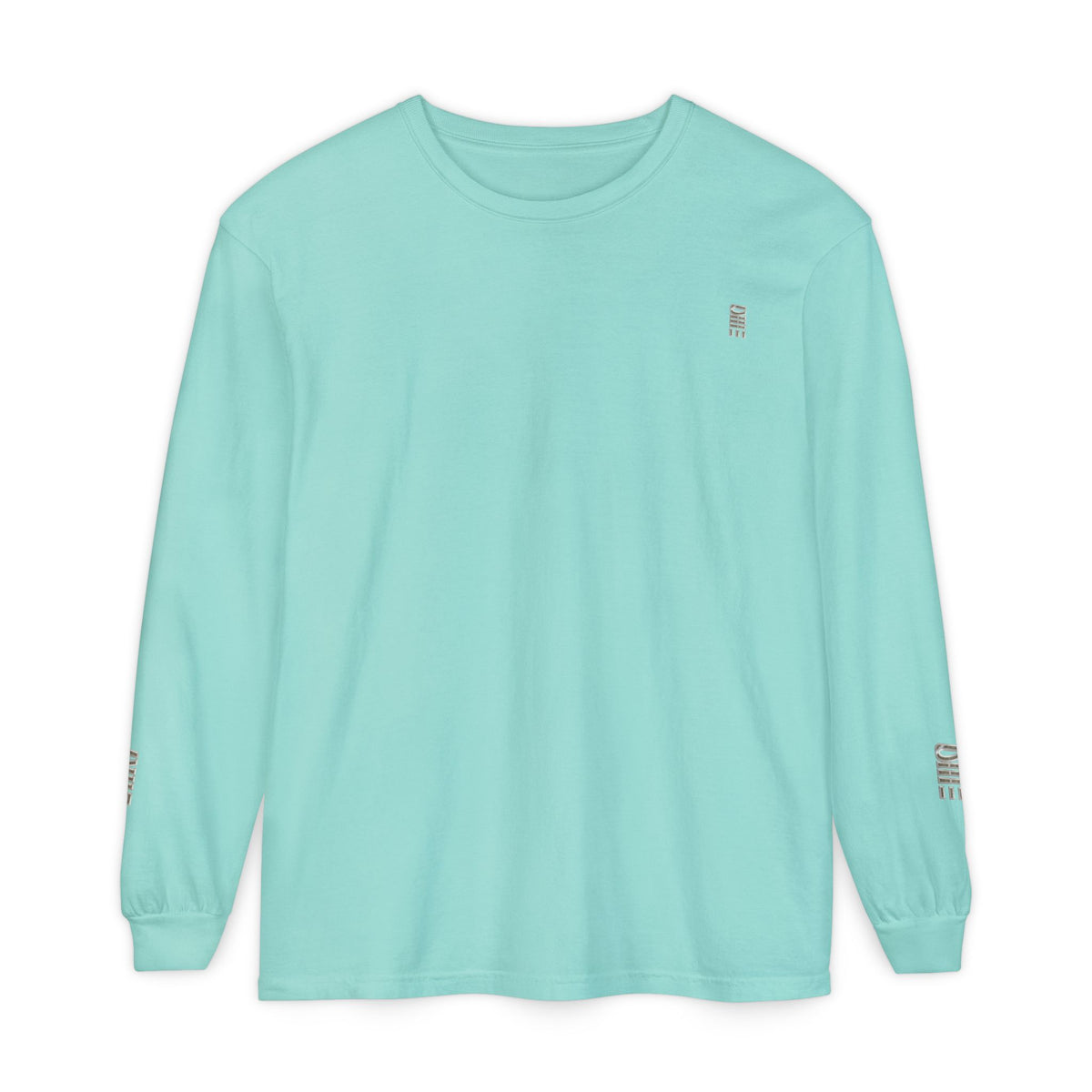 Garment-Dyed Long-Sleeve T-Shirt — Multi-Color Minimal Graphic