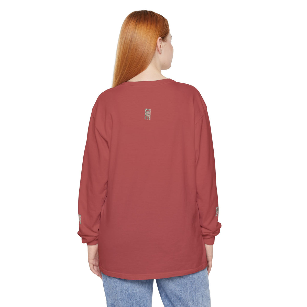 Garment-Dyed Long-Sleeve T-Shirt — Multi-Color Minimal Graphic