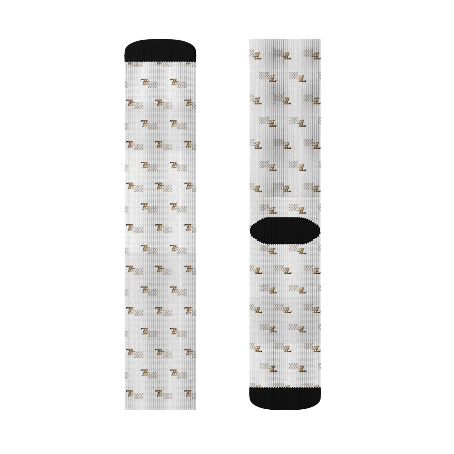 Sublimation Socks - Neutral Mini Floral Pattern Crew Socks