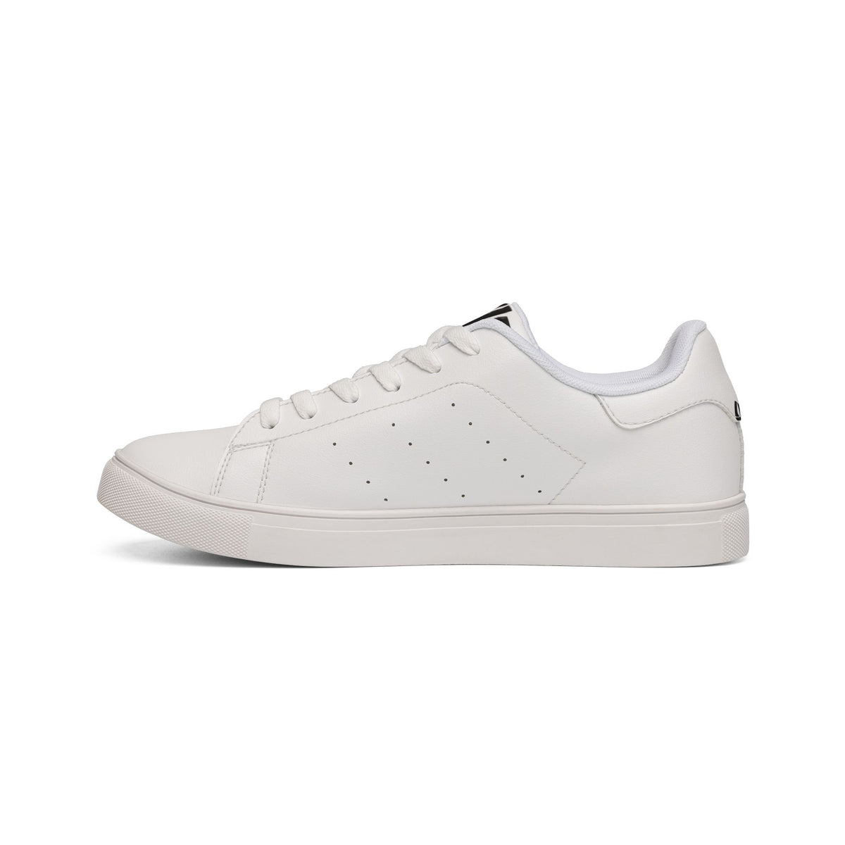 Leather Low-Top Sneakers — Minimal Black Logo Casual Trainers