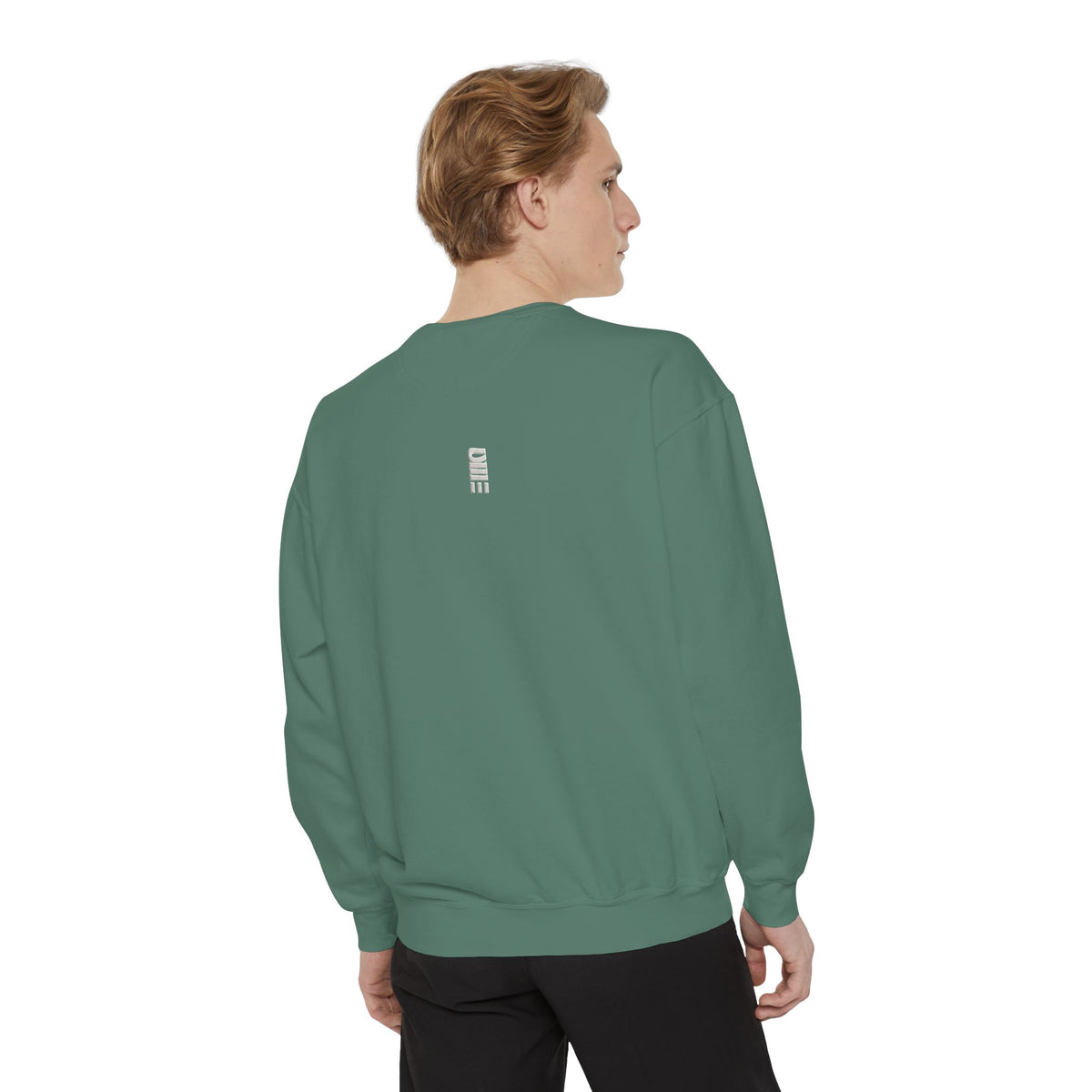Garment-Dyed Crewneck Sweatshirt — Multi-Color Minimal Graphic