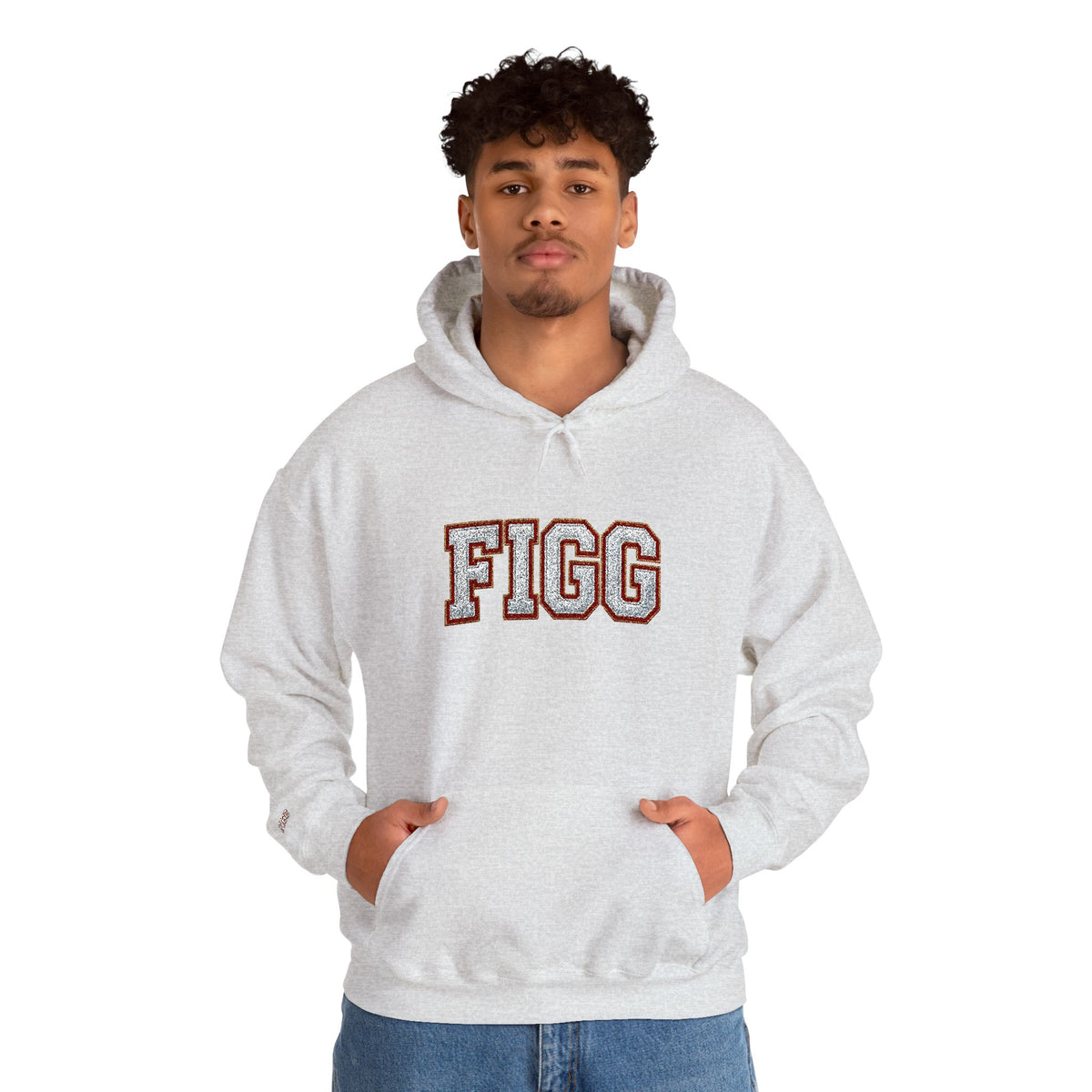 FFiGG Embroidered Varsity Hoodie — White, Black, Grey & More Colors