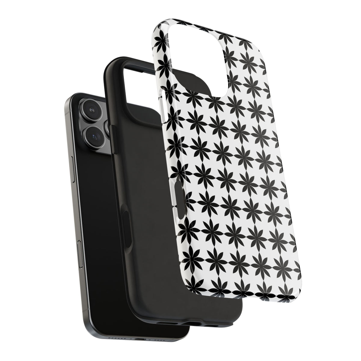 Tough Phone Case — Black & White Geometric Star Pattern