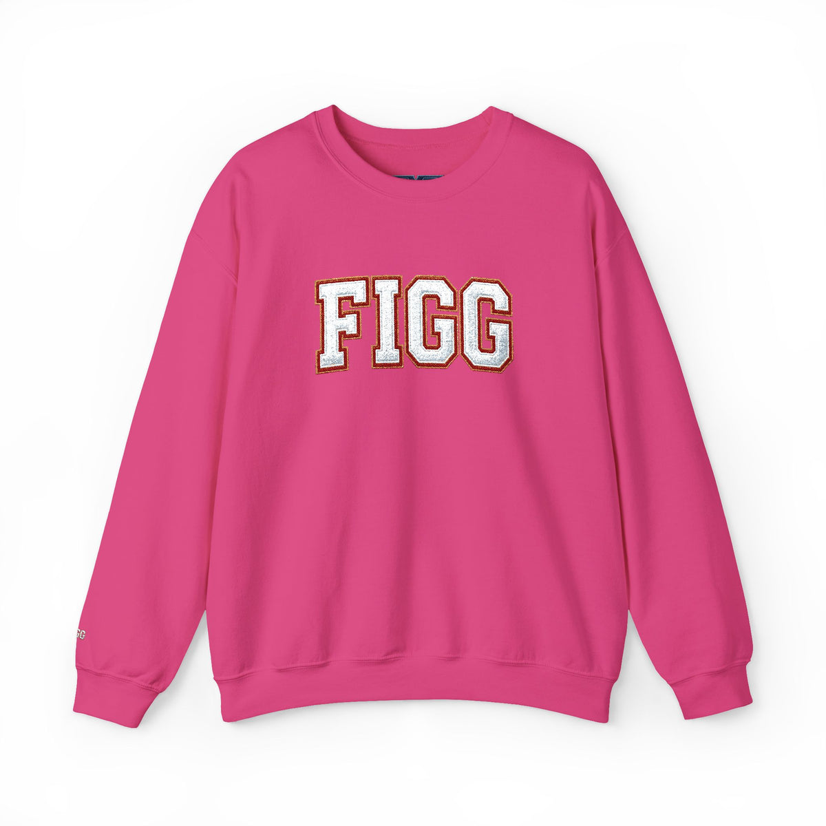 FFiGG Embroidered Collegiate Crewneck — Sport Grey, Black & More Colors