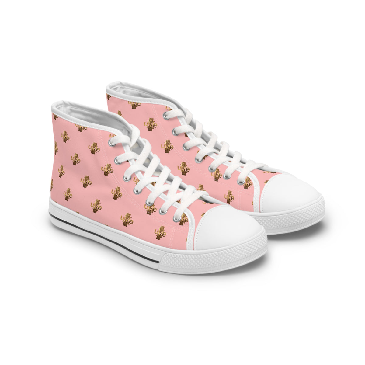 Women’s High-Top Sneakers — Pink All-Over Print