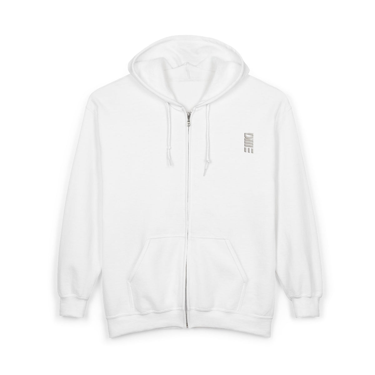 Full-Zip Midweight Hoodie — Multi-Color Minimal Graphic