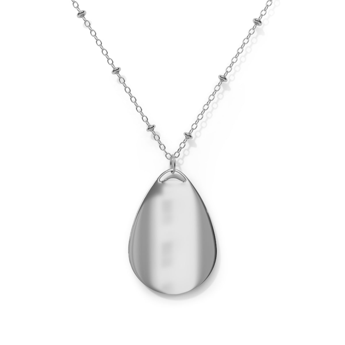 Engraved Oval Pendant Necklace — Custom Gold Inlay Teardrop Locket