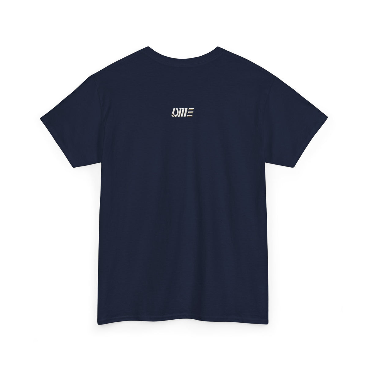 Minimalist string design Fish Tee — Small Chest Fish & Back 'OWE' Graphic