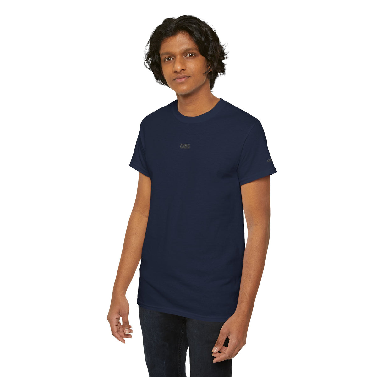Minimalist Micro Logo Tee - White Cotton Casual Shirt