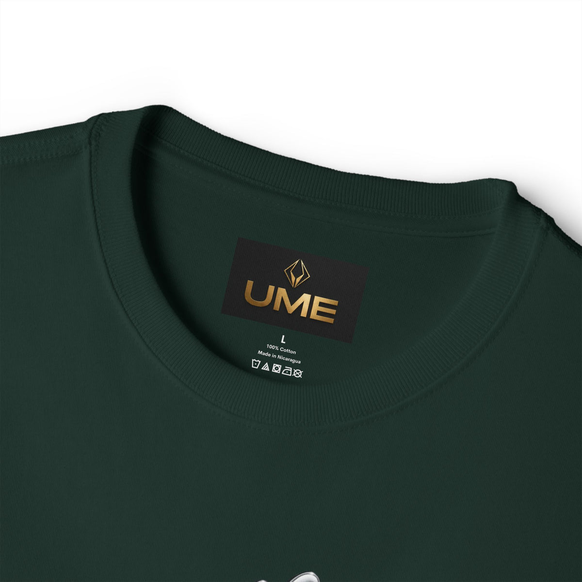 UME Script Logo Boxy Tee — White Oversized Graphic T-Shirt