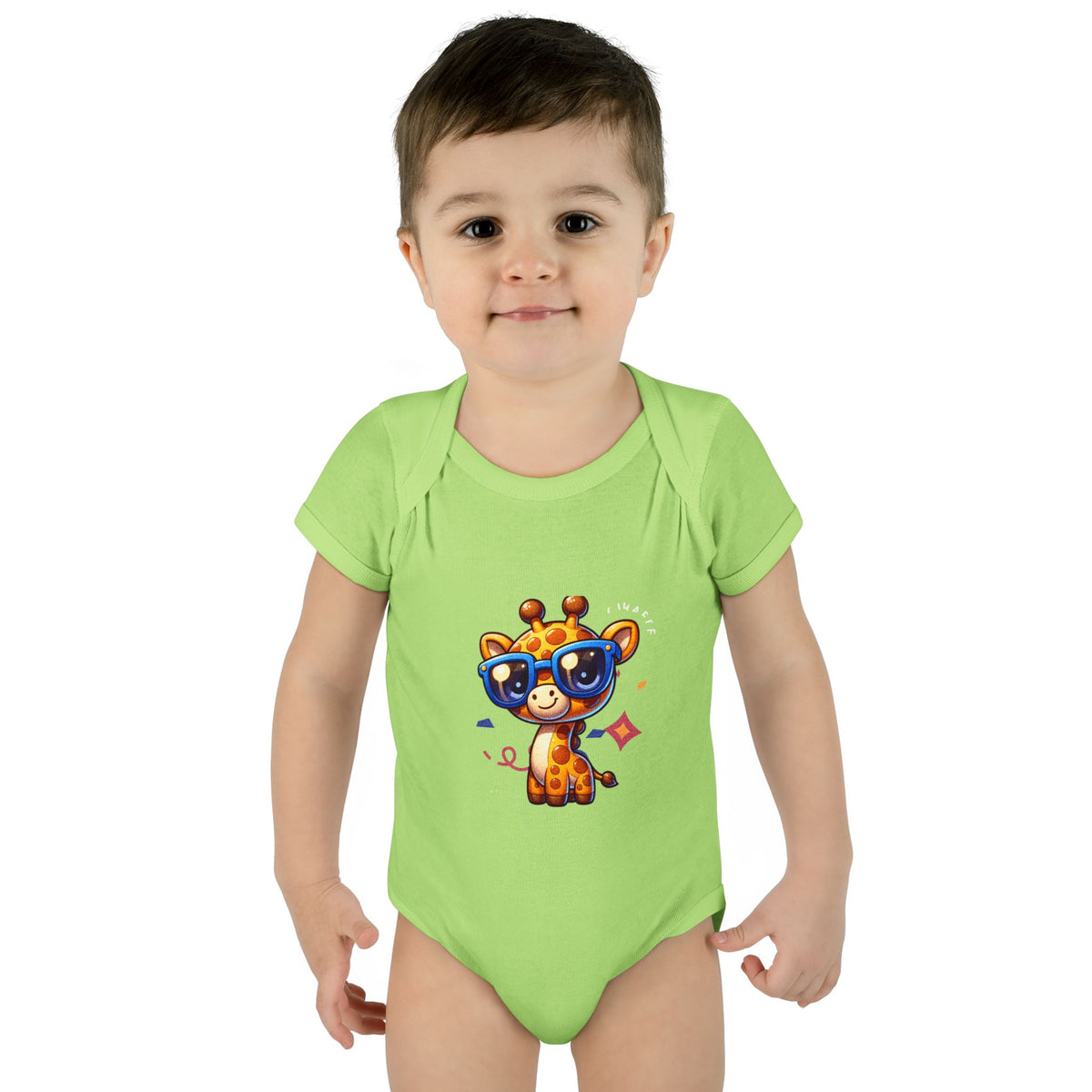 Giraffe Sunglasses Baby Bodysuit — Cute Infant Onesie