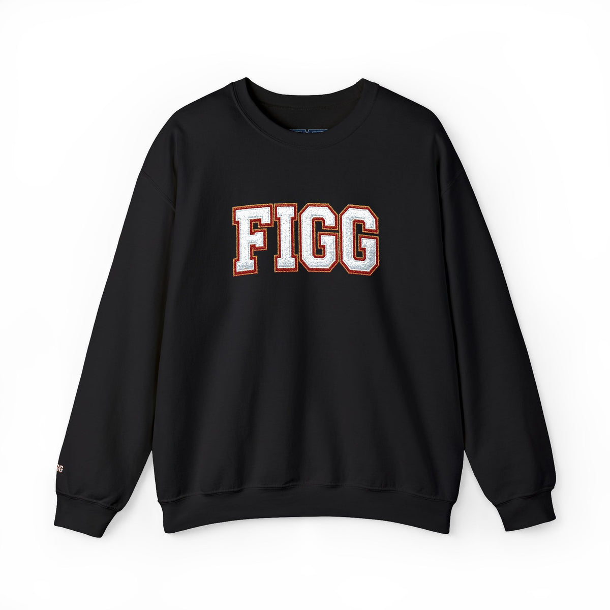 FFiGG Embroidered Collegiate Crewneck — Sport Grey, Black & More Colors