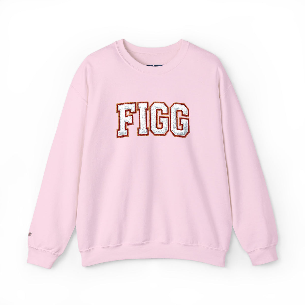 FFiGG Embroidered Collegiate Crewneck — Sport Grey, Black & More Colors